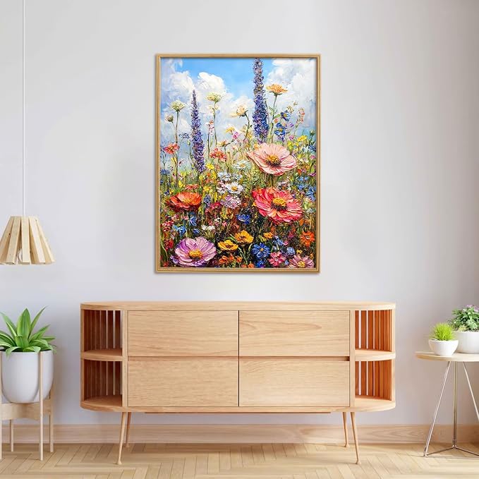 Amaieuin Flowers Diamond Painting for Adults,5D Diamond Art Kits for Adults Beginners,Full Drill Flower Gem Art for Adults Home Decor and Gifts 12x16in