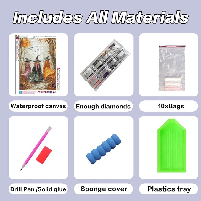 HHMATITS Halloween Diamond Art Kits for Adults 12 X 16Inch