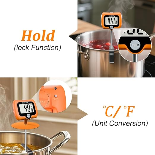 BOMATA Digital Candy Thermometer with Pot Clip, Deep Fry Oil Thermometer