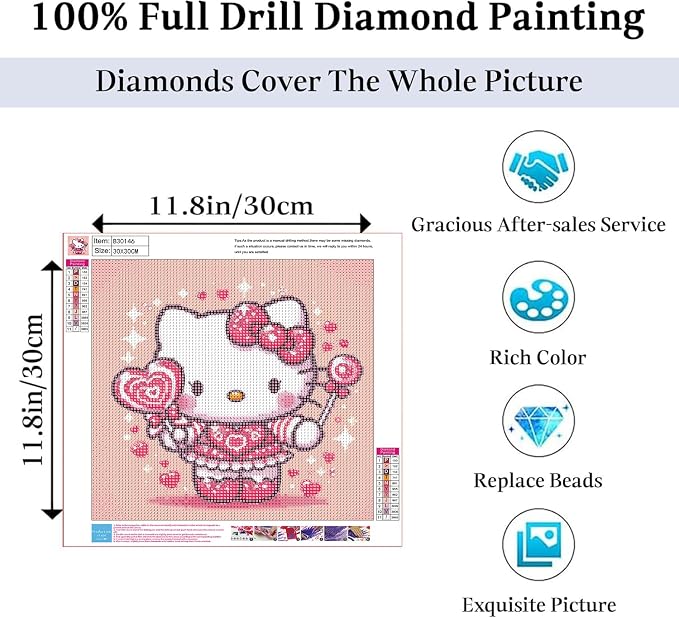 JAKI Diamond Art Painting Kits for Adults,Cartoon Diamond Art 12x12inch