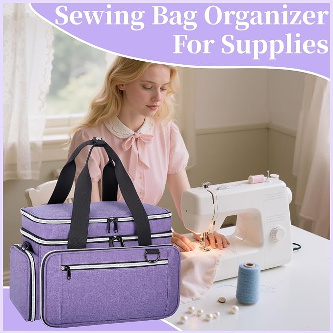 Anitor Sewing Supplies Organizer, Double Layer Sewing Storage Organizer