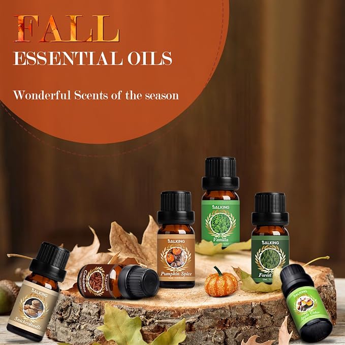 SALKING Autumn Fragrance Oils, Premium Fall Essential Oils Set for Diffuser