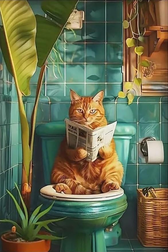 Diamond Art Kits for Adults,Orange cat Diamond Painting Kits 12 x 16in
