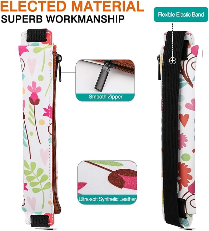 MoKo Elastic Pen Holder for Notebook, 2 Pack PU Leather Pouches