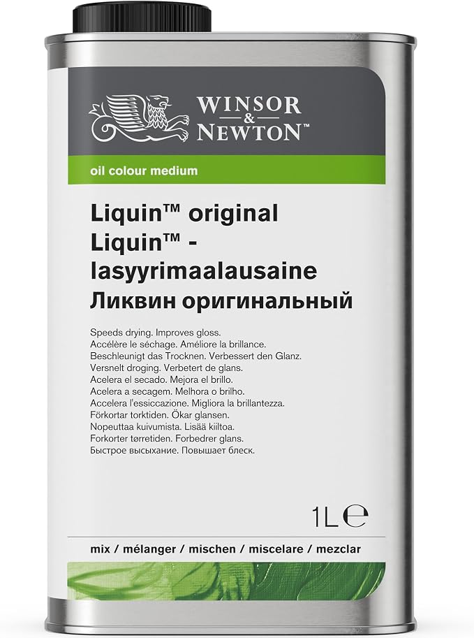 Winsor & Newton Liquin Original Medium, 1 litre (33.8-oz) Can | Essential medium for oil painters that reduces drying time and enhances transparency, gloss, and blending.