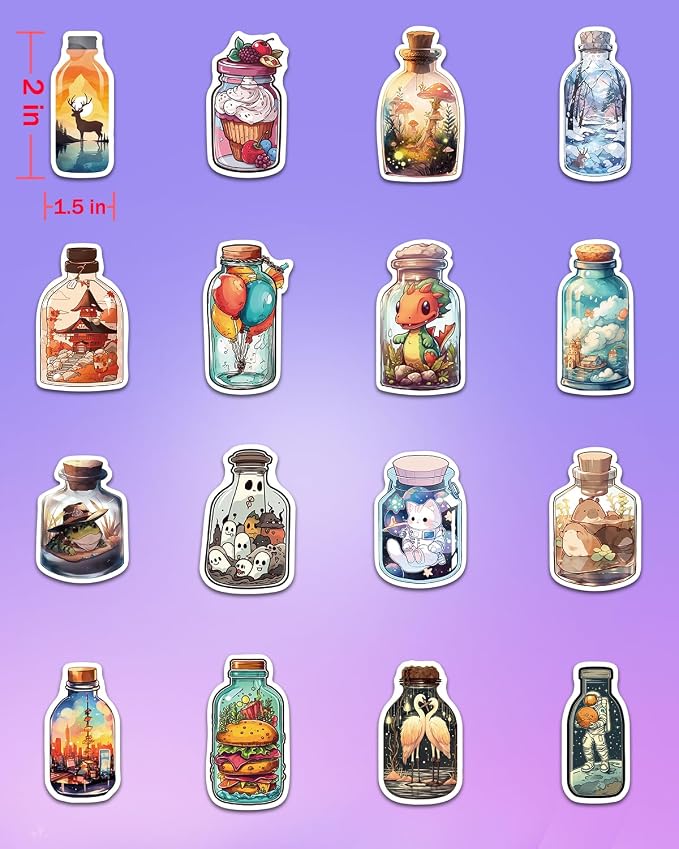 AOWDIAO 100 Pcs Aesthetic Stickers Cute Vinyl Stickers Pack for Water Bottles Laptop Phone
