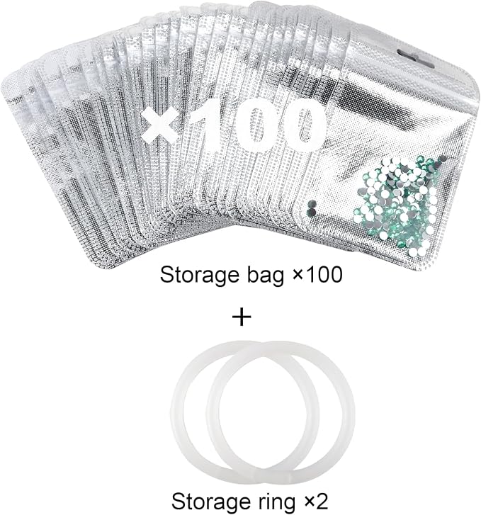antor 100 PCS Diamond Painting Beads Storage Bags, Reusable Diamond Art Storage Accessories Ziplock Pouches, Craft Supply Bead and Gem Organizer for DIY Projects