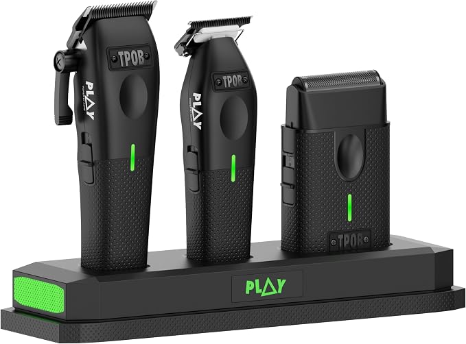 TPOB Play Barber Hair Clippers for Men 7500 RPM with Rubber Grips (Black 4 Pack)