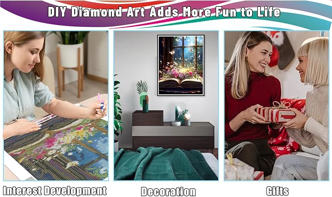 Ycydilirab 5D Diamond Painting for Adults Flowers- Diamond Art Kits for Adults Flowers, Gem Painting Perfect for Relaxation and Home Wall Decor 12x16inch