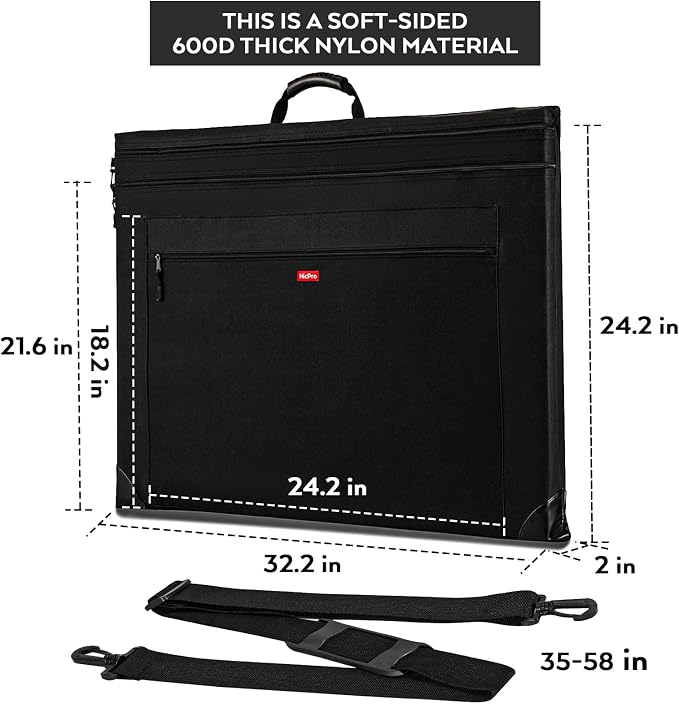Nicpro Light Weight Art Portfolio Bag, 23" x 31" Art Canvas Portfolio Case