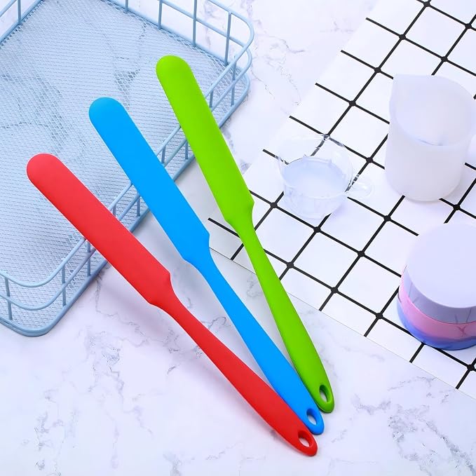 Patelai 12 Pcs Silicone Stir Sticks Kit, Silicone Epoxy Brushes, Stir Tool Sticks, Mixing Spoon, Scraper DIY Crafts Tools for Resin Epoxy Liquid Paint(Bright Color)