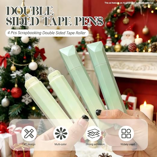 4 Pcs Double Sided Tape Pens ， Scrapbooking Double Sided Tape Roller