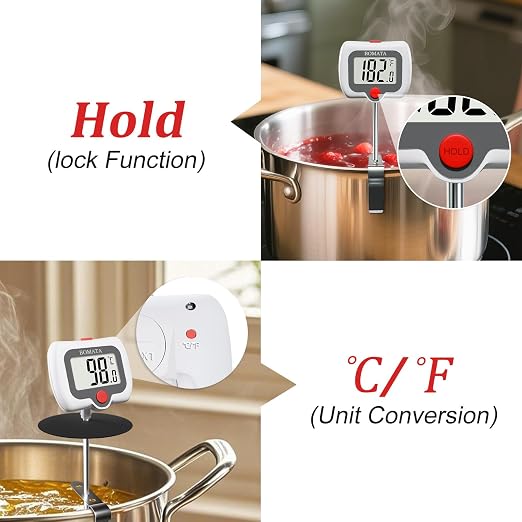 BOMATA Digital Candy Thermometer with Pot Clip, Deep Fry Oil Thermometer