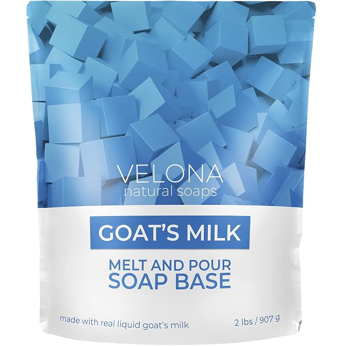 velona 2 lb - Goat Milk Soap Base, Pre-Cut Cubes, SLS/SLES Free