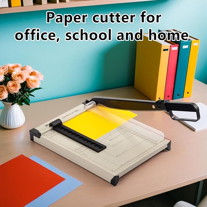WORKLION 12'' Guillotine Paper Cutter, Heavy Duty Paper Slicer,Grey | 15-Sheet Capacity,Paper Trimmer with Safety Guard , Precision Guillotine Cutter for Craft, Cardstock, Photo & Vinyl Cutting