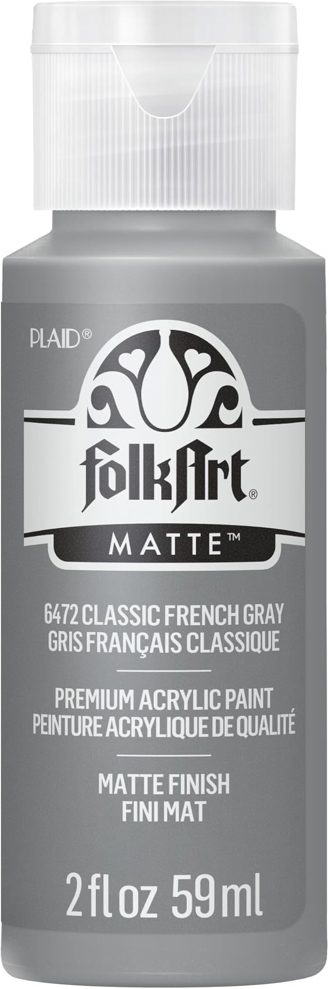 FolkArt Acrylic Paint in Assorted Colors (2 oz), , Classic French Gray