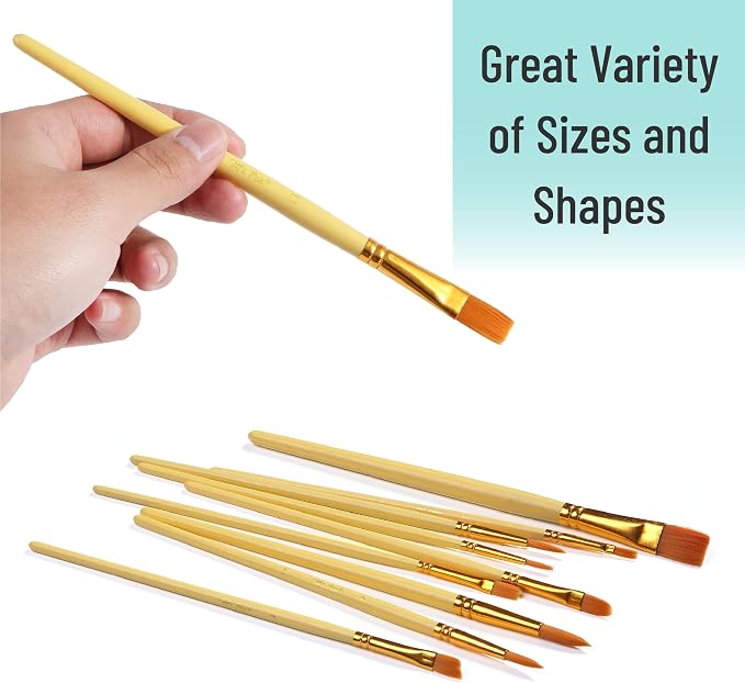 Mr. Pen- Acrylic Paint Brushes Set, 10 Pack, Round & Pointed Tip