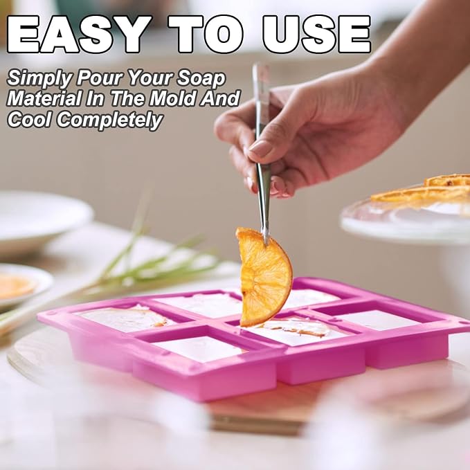 Lerykin Silicone Soap Molds, Oval & Rectangle Soap Bar Mold, 6 Cavities DIY Mould for Homemade Craft Soap, Pudding, Muffin, Chocolate, Brownie, Cornbread, Cheesecake, Cake & Ice Cube - Just Pop Out