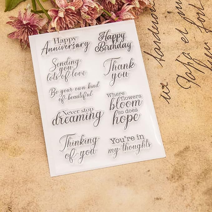 MESYGK Small Blessings Words Clear Transparent Silicone Stamp Album Cards Rubber Stamp for Card Making Decoration and DIY Scrapbooking
