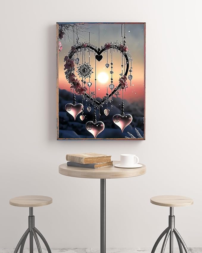 Love Heart Diamond Painting Kits for Adults, 5D Diamond Art Kits for Adults