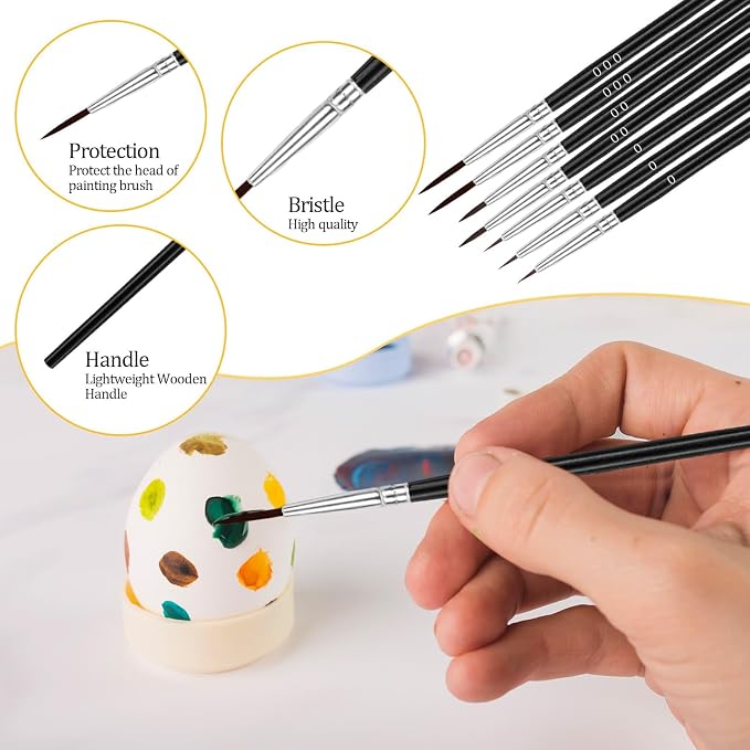 Anezus Tiny Detail Paint Brushes 30 Pcs Fine Paint Brushes Set with 3 Size #0#00#000 Liner Brush for Miniature 40k Model Crafts Watercolor Acrylics Oil (Pack of 2)