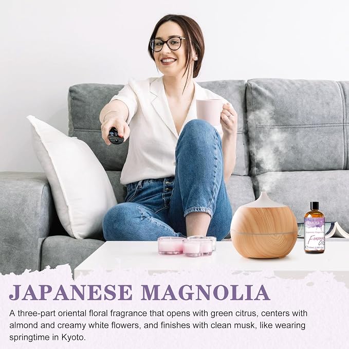 EUQEE Japanese Magnolia Fragrance Oil 3.38 Fl Oz/100ML Elegant Floral Scent