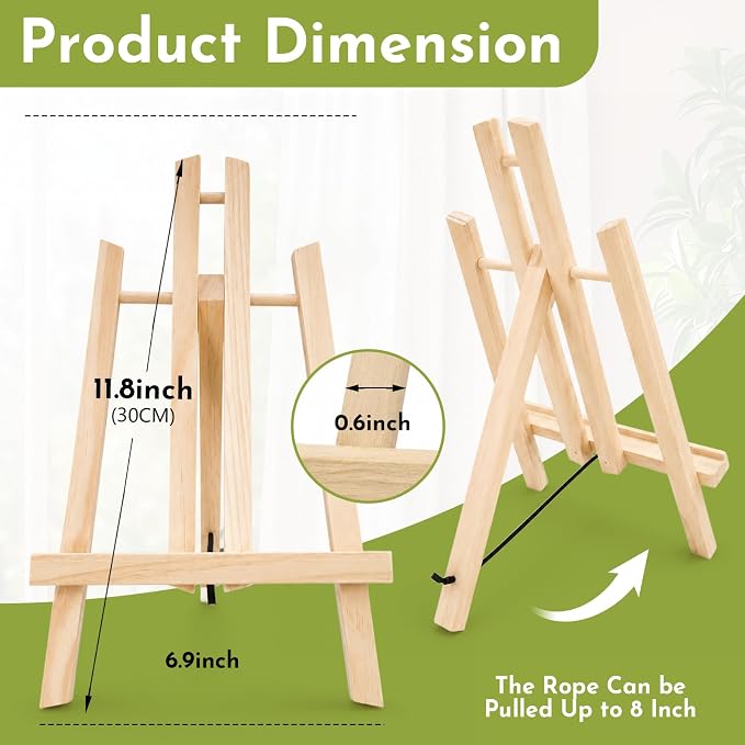 Conda 2 Pack 11.8 Inch Wooden Tabletop Easel Stand, A-Frame Art Painting Easel for Painting, Display & Art Creation, Canvas Holder for Artists, Students & Hobbyists