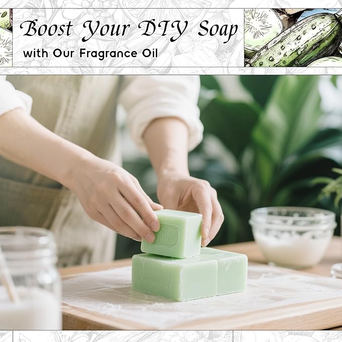 HIQILI Cucumber Fragrance Oil for Diffuser, DIY Soap & Candle - 5.07 Fl Oz