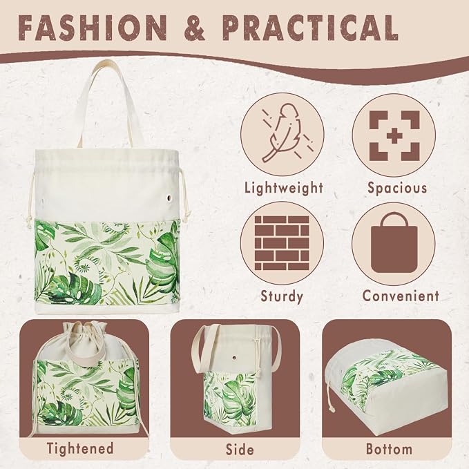 TOGETRUE Yarn Bag, Knitting Crochet Tote Bag, Yarn Storage Bags Organizer, Crochet Bags for Crocheting Project, Store Skein Ball, Short Knitting Needle (Green)