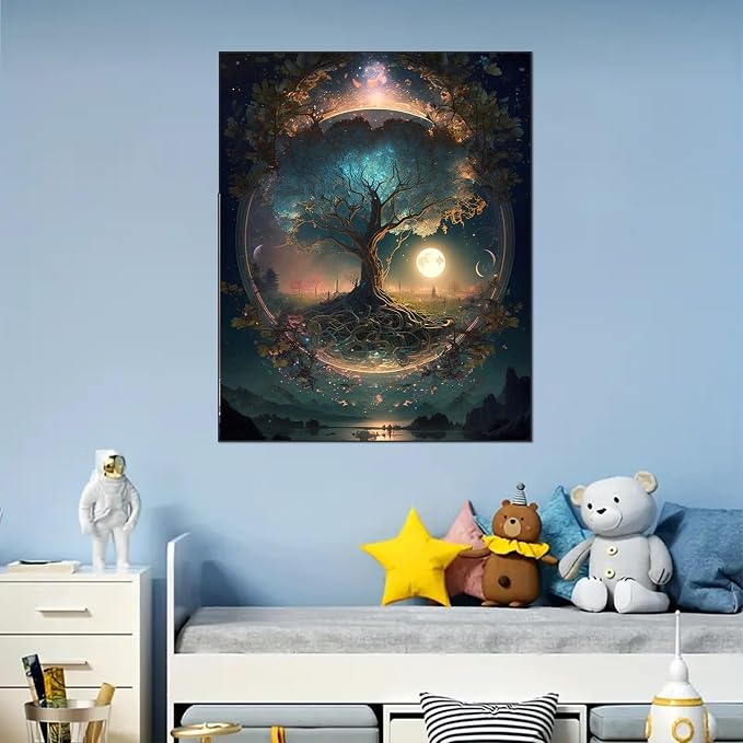 Arttoplus Tree of Life Paint by Numbers Kit for Adults Beginner 16x20 inch | Tree of Life Adult Paint by Number Kits on Canvas, DIY Oil Painting by Number for Gift Home Wall Decor (Without Frame)