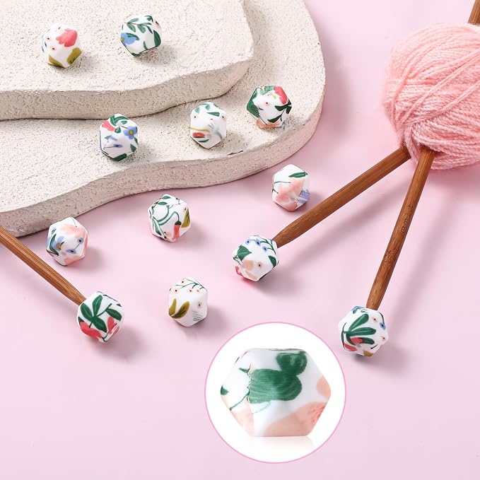 12 Pcs Knittings Needle Stoppers Silicone Knitting Needles Point Stoppers Hexagon Knitting Needle Caps Stitch Holders Silicone Protectors Holders, Fit Size US 2.5-13 (3mm-9mm) Needles
