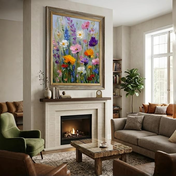 Floral Wildflower Paint by Numbers Kit for Adults Beginner 16X20 inch | Adult Paint by Number Kits on Canvas, DIY Acrylic Oil Easy Painting by Numbers for Home Wall Decor (Without Frame)