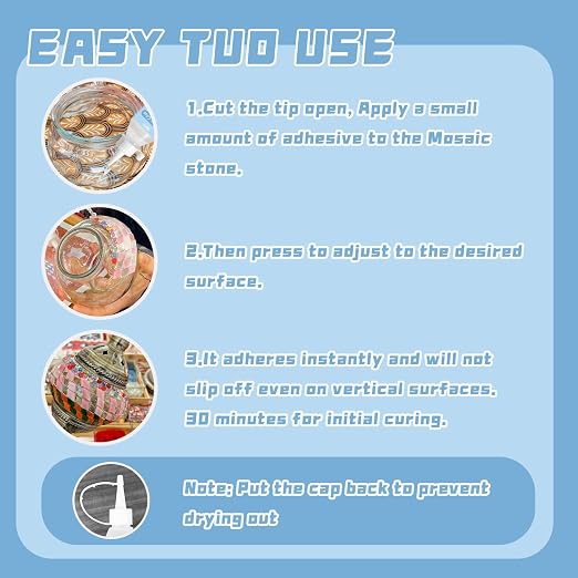 100ml Mosaic Tile Glue,Non-Toxic Fast-Acting Glue for DIY Crafts