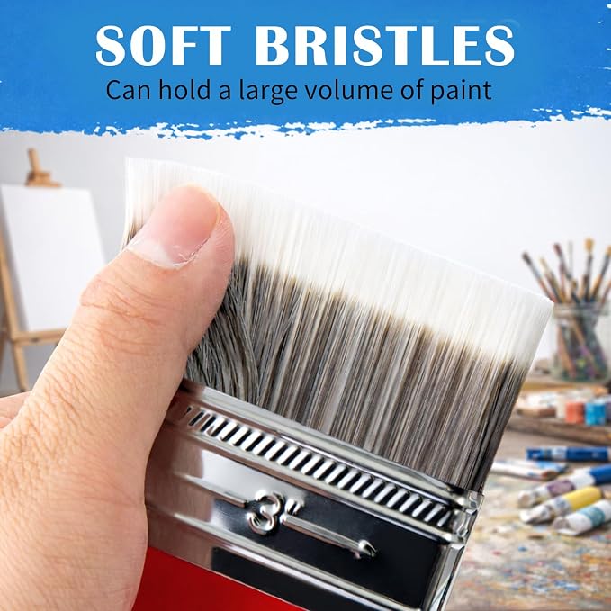 Falling in Art 3 Inch Flat Paddle Paint Brush | Scale Brush, Blending Paint Brush, Wide Flat Paint Brushes for Oil and Acrylic Paints