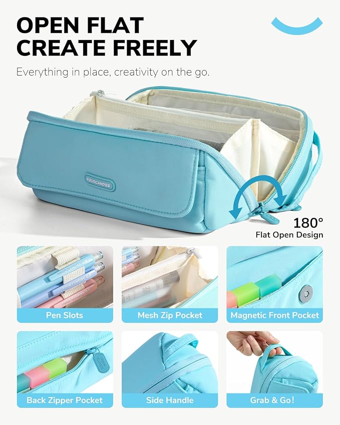 Four Candies 36PCS Mechanical Pencil Set with 624 Lead Refills (Light Blue)