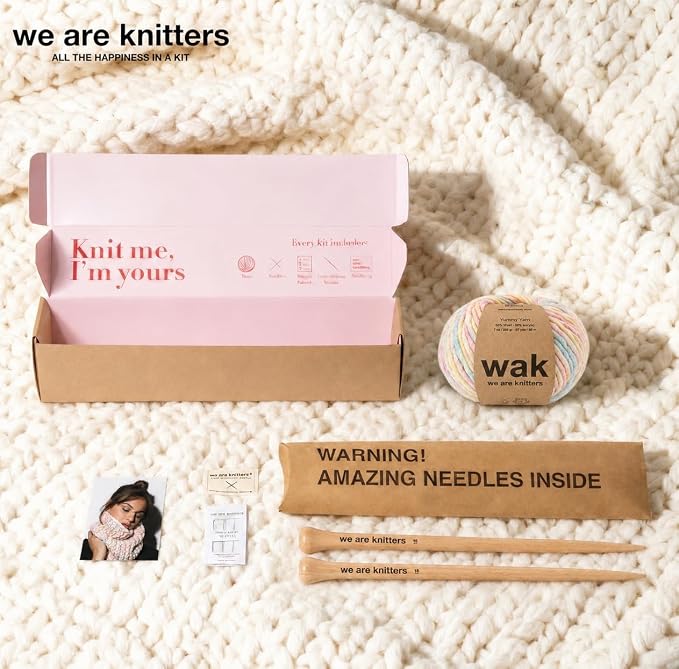 We Are Knitters Himba Snood Kit | Beginner Crochet Gift Kit | Easy Flat Knit Snood for Winter | Relaxing DIY Handmade Gift Set