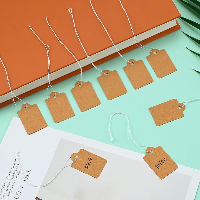 600 Pack Kraft Gift Tags with String Attached Marking Display Labels