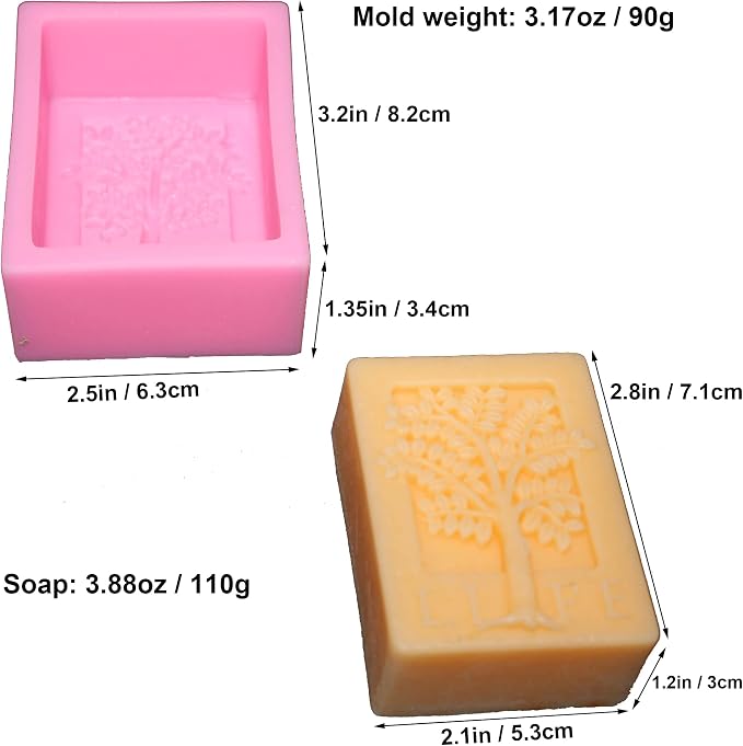 Tree Pattern Silicone Soap Mold for Natural Skincare Soap Making, DIY Skincare Products & Small Business Soap (Life)