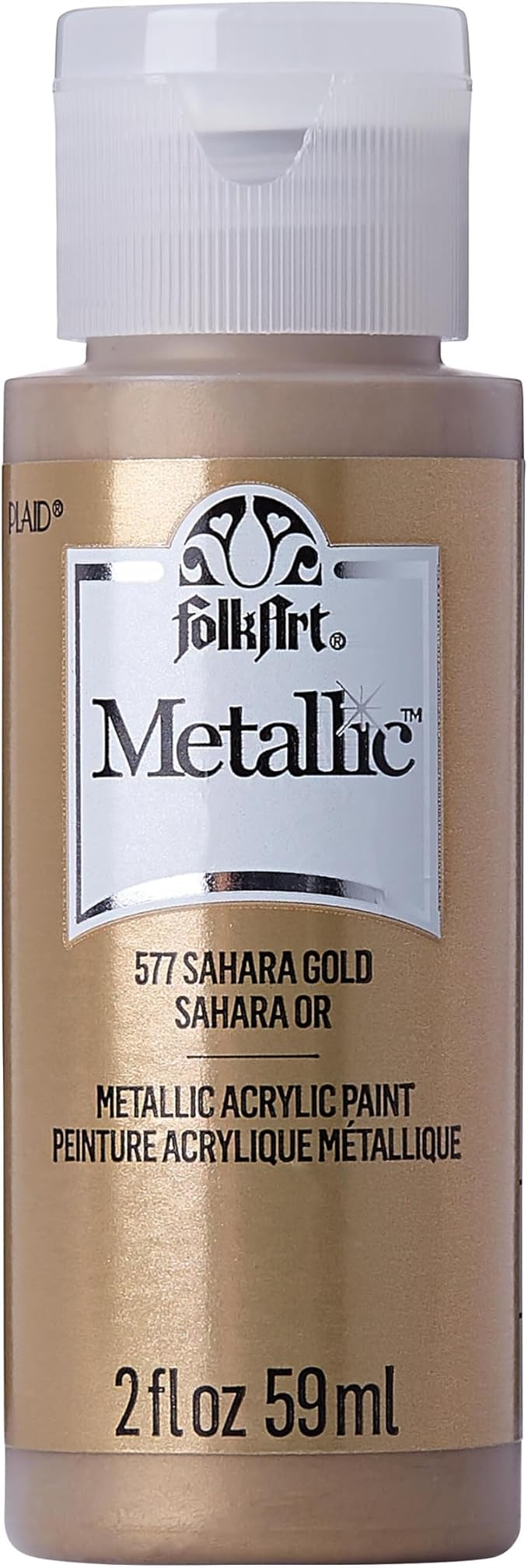 FolkArt Metallic Acrylic Paint in Assorted Colors (2 oz), 577, Sashara Gold