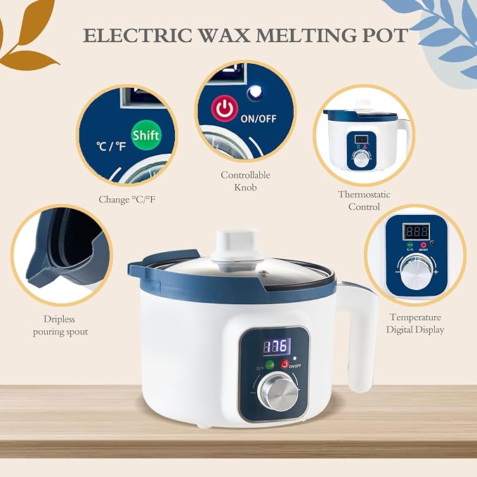 DIY Scented Candle Making Kit for Adults with Digital Wax Melting Pot