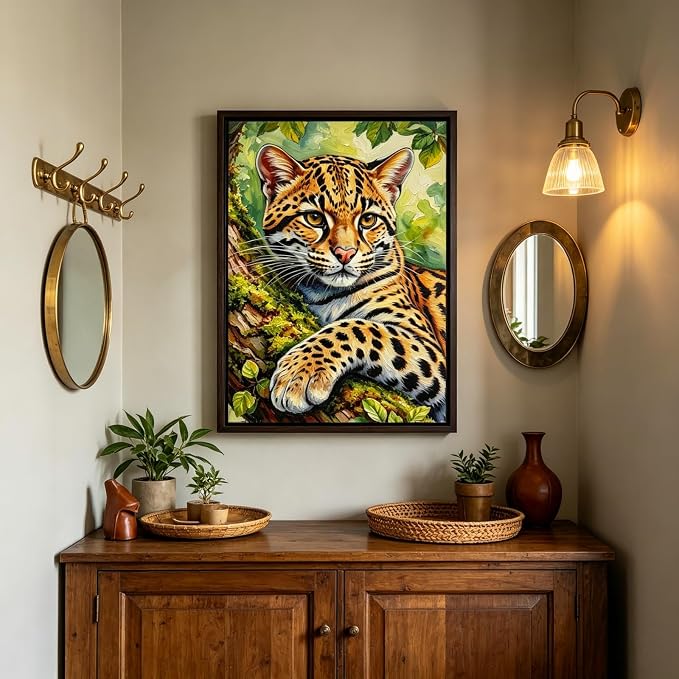 BYGFHLYW 5D Cat Diamond Painting Kit for Adults, Animal Diamond Art Kits | Full Round Drill Gem Painting Paint by Diamonds Relaxing DIY Craft for Home Wall Decor 12x16inch