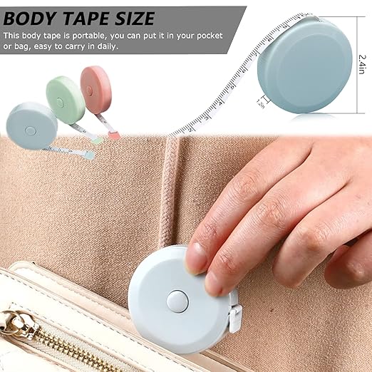 60IN Retractable Tape Measure*6+Soft Measuring Tape for Body Measurements*2 | 150mm Premium Sewing Tape Double Scale Vinyl Ruler for Weight Loss Medical Tailor Fabric Cloth Knitting Craft