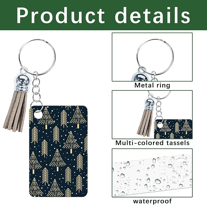GEKIXUTP 80 Pcs metal Sublimation Keychain Blanks Bulk,Double Sided Sublimation Blanks Keychain Heat Transfer Keychain Blanks with Tassels,Sublimation Ornament Blanks key chain