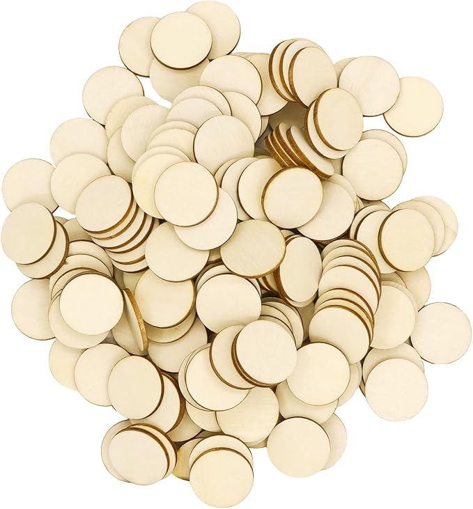 100 Pieces 1 Inch Unfinished Wood Circles