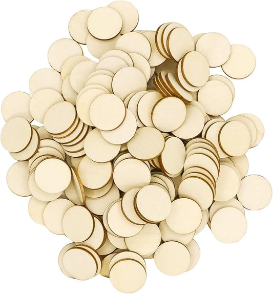 100 Pieces 1 Inch Unfinished Wood Circles