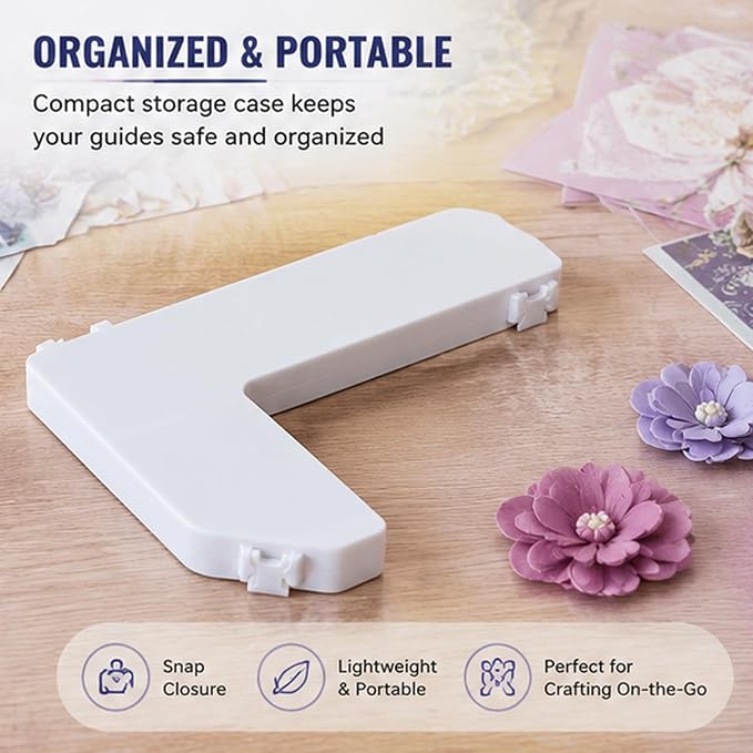 7 Pcs Paper Crafting Alignment Guides with Storage Case, Precision Layering & Matting Spacers for Card Making and Scrapbooking, Color-Coded Tools with Size Tabs, 1/16 to 1/2 Inch Increments