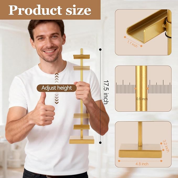 18'' Adjustable Tabletop Easel Stand, Gold Easel for Display | Steady and Elegant Picture Easels for Display, Picture Frame Stand, Adjustable Art Easel,Picture stand for Artwork, Photo.