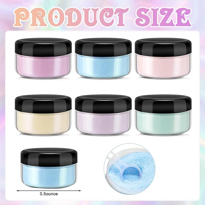 6 Pcs 0.5 Ounce Glitter Embossing Powder Set for DIY Crafts Greeting Cards Making Scrapbooking Wedding Invitations (Pastel)
