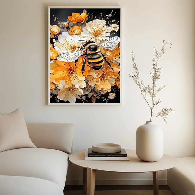 Bee Paint by Numbers Kit for Adults, Adult Paint by Number Kits 16x20 Inch