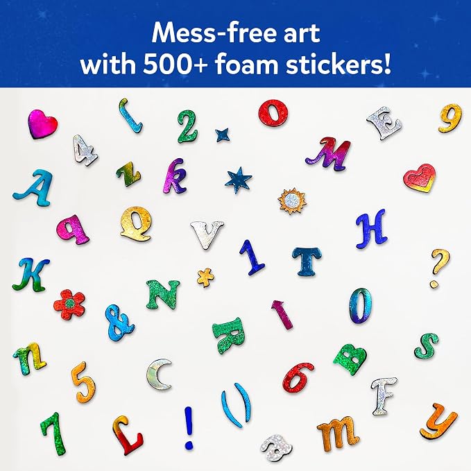 Skillmatics Foil Fun – Letter & Number Stickers, Mess-Free Art | Project Kits, DIY Colorful Creative Activity, Gift for Ages 5, 6, 7, 8, 9, and Up